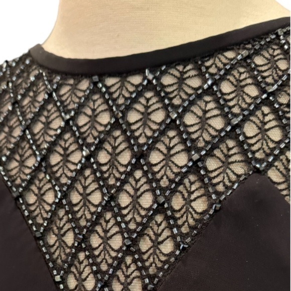 WMNS Basix Black Label Black Evening Gown with Beaded Neckline - Picture 7 of 9